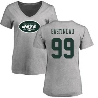 Mark Gastineau Women's New York Jets Name & Number Logo Slim Fit T-Shirt - Ash