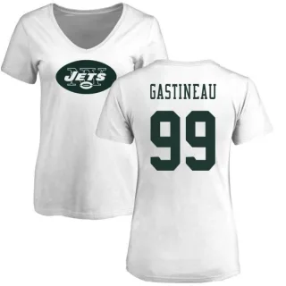 Mark Gastineau Women's New York Jets Name & Number Logo Slim Fit T-Shirt - White