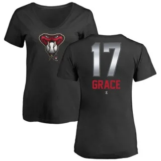 Mark Grace Women's Arizona Diamondbacks Midnight Mascot V-Neck T-Shirt - Black