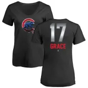 Mark Grace Women's Chicago Cubs Midnight Mascot V-Neck T-Shirt - Black