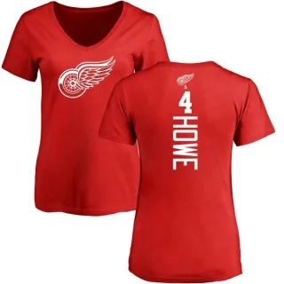 Mark Howe Women's Detroit Red Wings Backer T-Shirt - Red