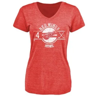 Mark Howe Women's Detroit Red Wings Insignia Tri-Blend T-Shirt - Red