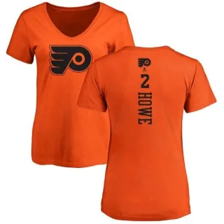 Mark Howe Women's Philadelphia Flyers One Color Backer T-Shirt - Orange