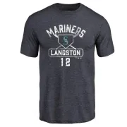 Mark Langston Seattle Mariners Base Runner Tri-Blend T-Shirt - Navy