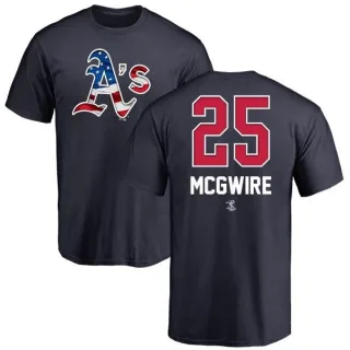 Mark McGwire Oakland Athletics Name and Number Banner Wave T-Shirt - Navy