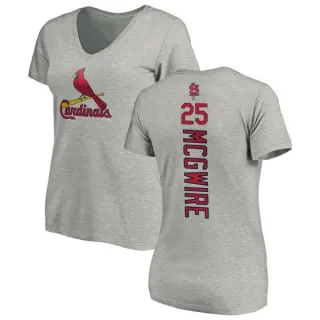 Mark McGwire Women's St. Louis Cardinals Backer Slim Fit T-Shirt - Ash