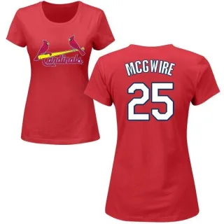 Mark McGwire Women's St. Louis Cardinals Name & Number T-Shirt - Red