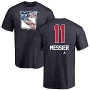 Mark Messier New York Rangers Name and Number Banner Wave T-Shirt - Navy