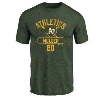 Mark Mulder Oakland Athletics Base Runner Tri-Blend T-Shirt - Green