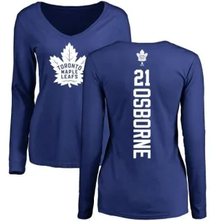 Mark Osborne Women's Toronto Maple Leafs Backer V-Neck Long-Sleeve T-Shirt - Royal