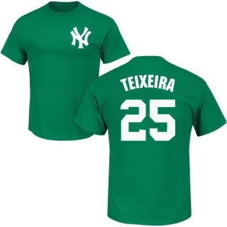 Mark Teixeira New York Yankees St. Patrick's Day Name & Number T-Shirt - Green