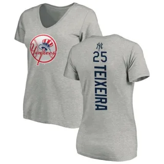 Mark Teixeira Women's New York Yankees Backer Slim Fit T-Shirt - Ash