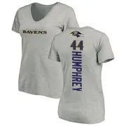 Marlon Humphrey Women's Baltimore Ravens Backer V-Neck T-Shirt - Ash