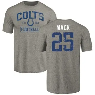 Marlon Mack Indianapolis Colts Gray Distressed Name & Number Tri-Blend T-Shirt