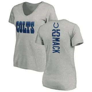 Marlon Mack Women's Indianapolis Colts Backer V-Neck T-Shirt - Ash