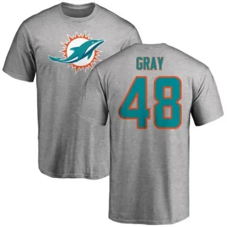 MarQueis Gray Miami Dolphins Name & Number Logo T-Shirt - Ash