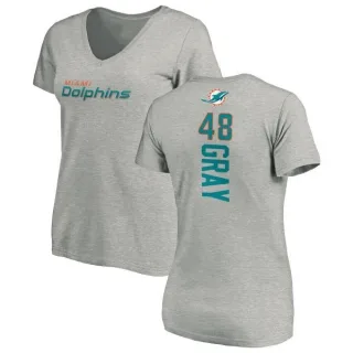 MarQueis Gray Women's Miami Dolphins Backer V-Neck T-Shirt - Ash