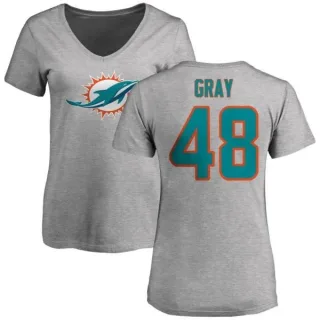 MarQueis Gray Women's Miami Dolphins Name & Number Logo Slim Fit T-Shirt - Ash