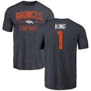 Marquette King Denver Broncos Navy Distressed Name & Number Tri-Blend T-Shirt