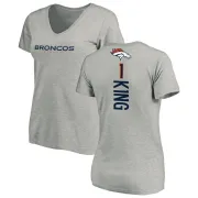 Marquette King Women's Denver Broncos Backer V-Neck T-Shirt - Ash