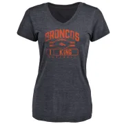 Marquette King Women's Denver Broncos Flanker Tri-Blend T-Shirt - Navy