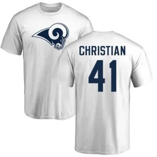 Marqui Christian Los Angeles Rams Name & Number Logo T-Shirt - White