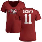 Marquise Goodwin Women's San Francisco 49ers Name & Number Logo Slim Fit T-Shirt - Red