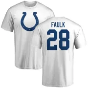 Marshall Faulk Indianapolis Colts Name & Number Logo T-Shirt - White