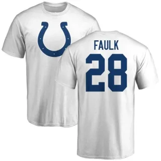 Marshall Faulk Indianapolis Colts Name & Number Logo T-Shirt - White