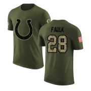 Marshall Faulk Indianapolis Colts Olive Salute to Service Legend T-Shirt