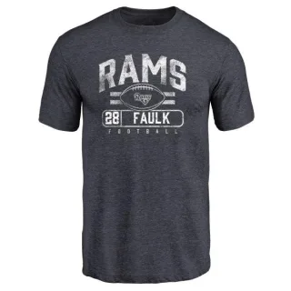 Marshall Faulk Los Angeles Rams Flanker Tri-Blend T-Shirt - Navy