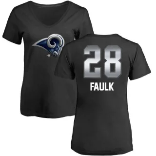 Marshall Faulk Women's Los Angeles Rams Midnight Mascot T-Shirt - Black