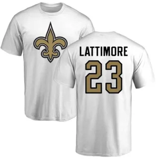 Marshon Lattimore New Orleans Saints Name & Number Logo T-Shirt - White