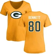 Martellus Bennett Women's Green Bay Packers Name & Number Logo Slim Fit T-Shirt - Gold