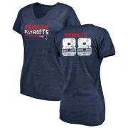 Martellus Bennett Women's New England Patriots Retro Tri-Blend V-Neck T-Shirt - Navy