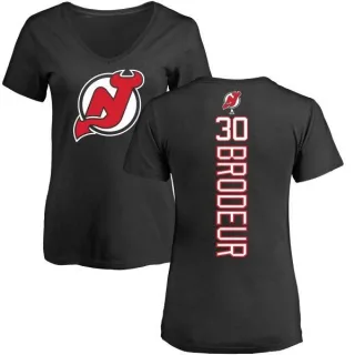 Martin Brodeur Women's New Jersey Devils Backer T-Shirt - Black