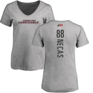 Martin Necas Women's Carolina Hurricanes Backer T-Shirt - Ash