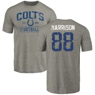 Marvin Harrison Indianapolis Colts Gray Distressed Name & Number Tri-Blend T-Shirt