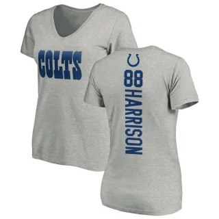 Marvin Harrison Women's Indianapolis Colts Backer V-Neck T-Shirt - Ash