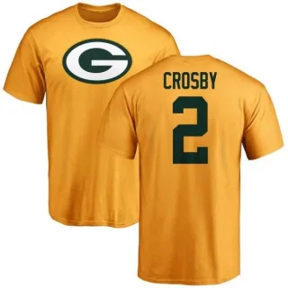 Mason Crosby Green Bay Packers Name & Number Logo T-Shirt - Gold