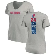 Mateen Cleaves Women's Detroit Pistons Ash Backer T-Shirt