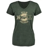 Mats Zuccarello Women's Minnesota Wild Insignia Tri-Blend T-Shirt - Green