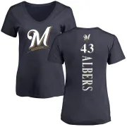 Matt Albers Women's Milwaukee Brewers Backer Slim Fit T-Shirt - Navy