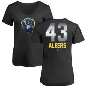 Matt Albers Women's Milwaukee Brewers Midnight Mascot V-Neck T-Shirt - Black