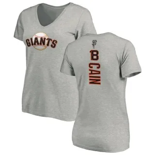 Matt Cain Women's San Francisco Giants Backer Slim Fit T-Shirt - Ash