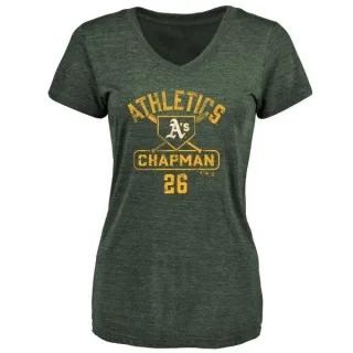 Matt Chapman Women's Oakland Athletics Base Runner Tri-Blend T-Shirt - Green