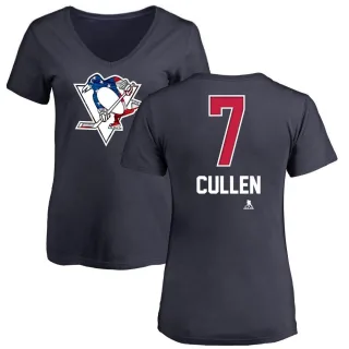 Matt Cullen Women's Pittsburgh Penguins Name and Number Banner Wave V-Neck T-Shirt - Navy