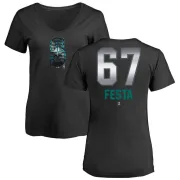 Matt Festa Women's Seattle Mariners Midnight Mascot V-Neck T-Shirt - Black