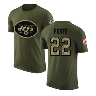 Matt Forte New York Jets Olive Salute to Service Legend T-Shirt