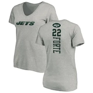 Matt Forte Women's New York Jets Backer V-Neck T-Shirt - Ash